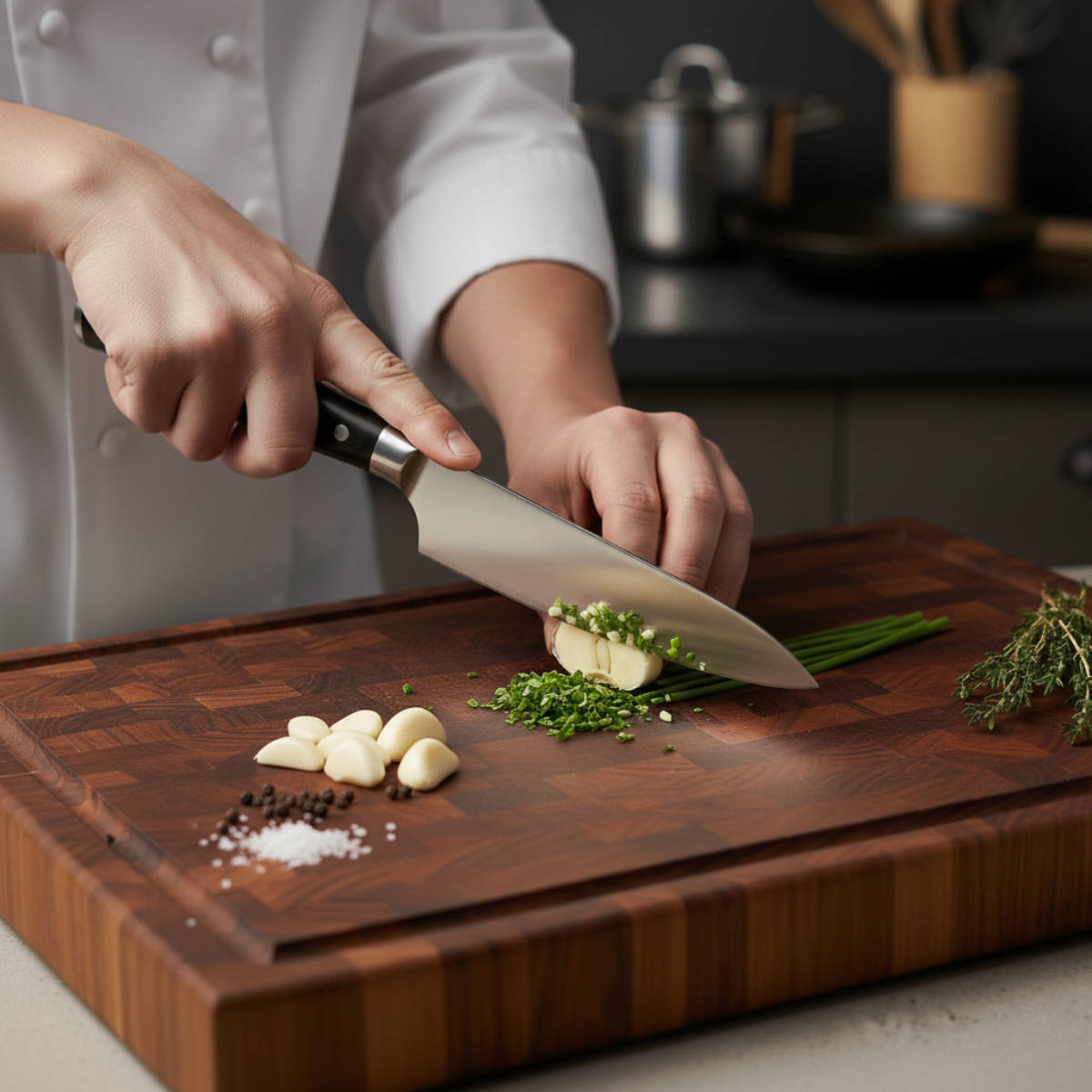 Couteau de chef japonais martelé à la main – Lame de précision de 7,9 pouces (20 cm)