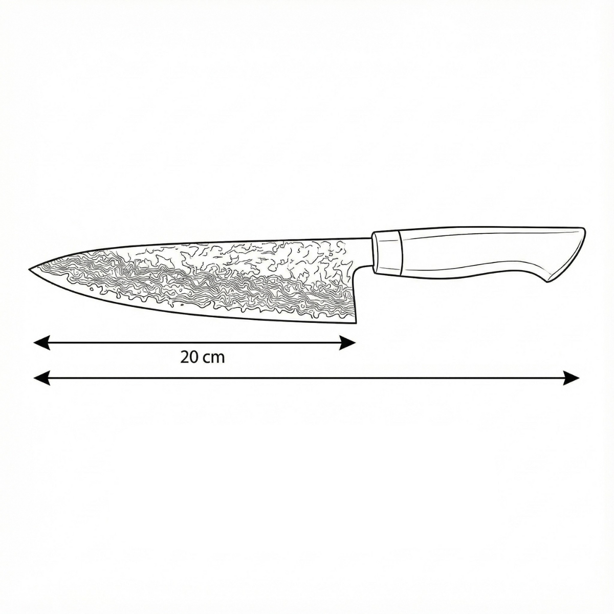 Couteau de chef de style japonais – 20 cm lame de précision