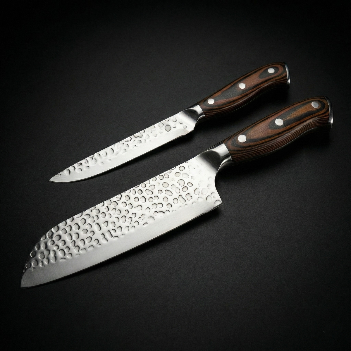 Japanese Damascus Kazoku Ensemble de Démarrage 2 Pièces – Lames de Précision 3,9 pouces (10 cm) & 8,3 pouces (21 cm)