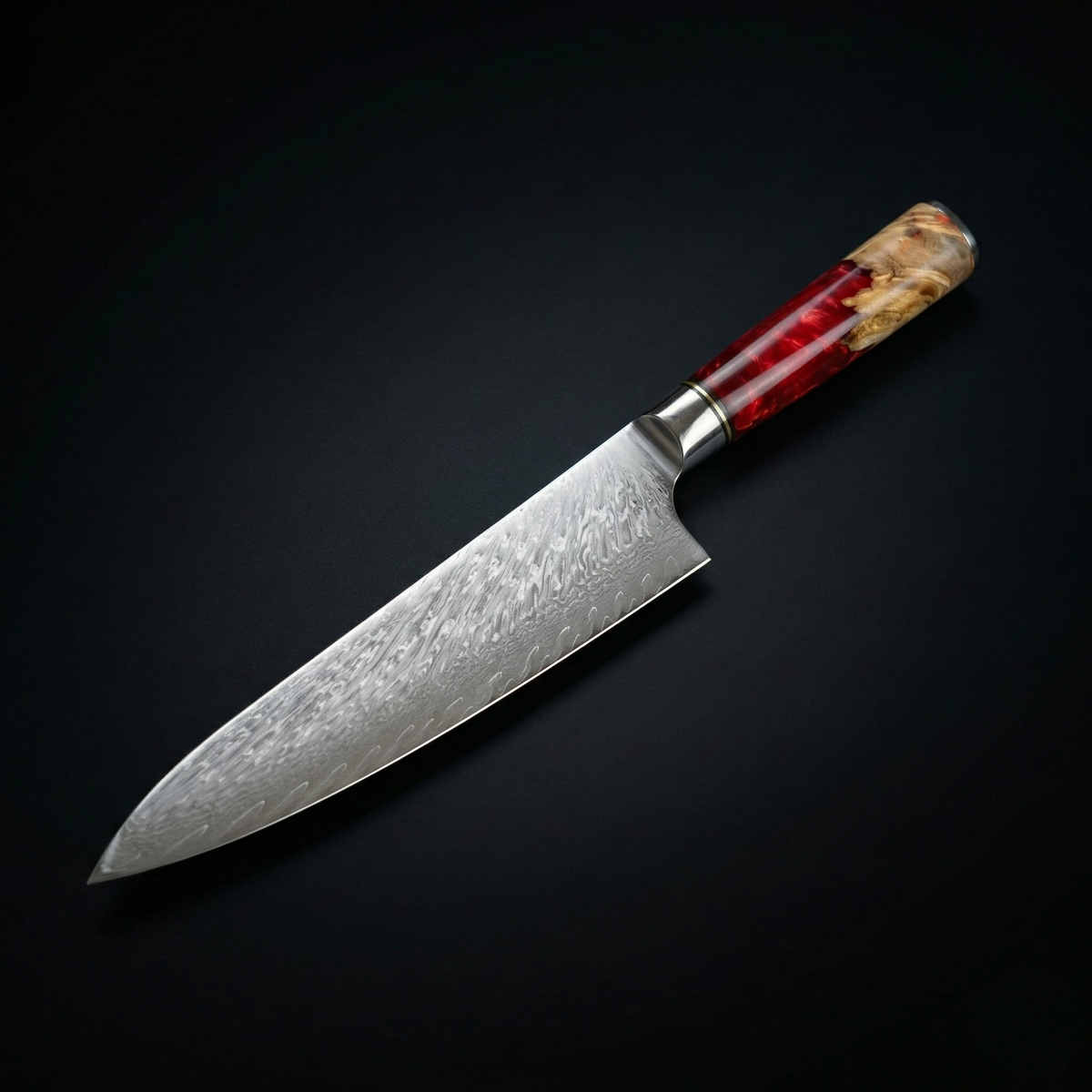 Japanese Damascus Shinku Couteau Santoku – Lame de Précision 6,9 pouces (17,6 cm)