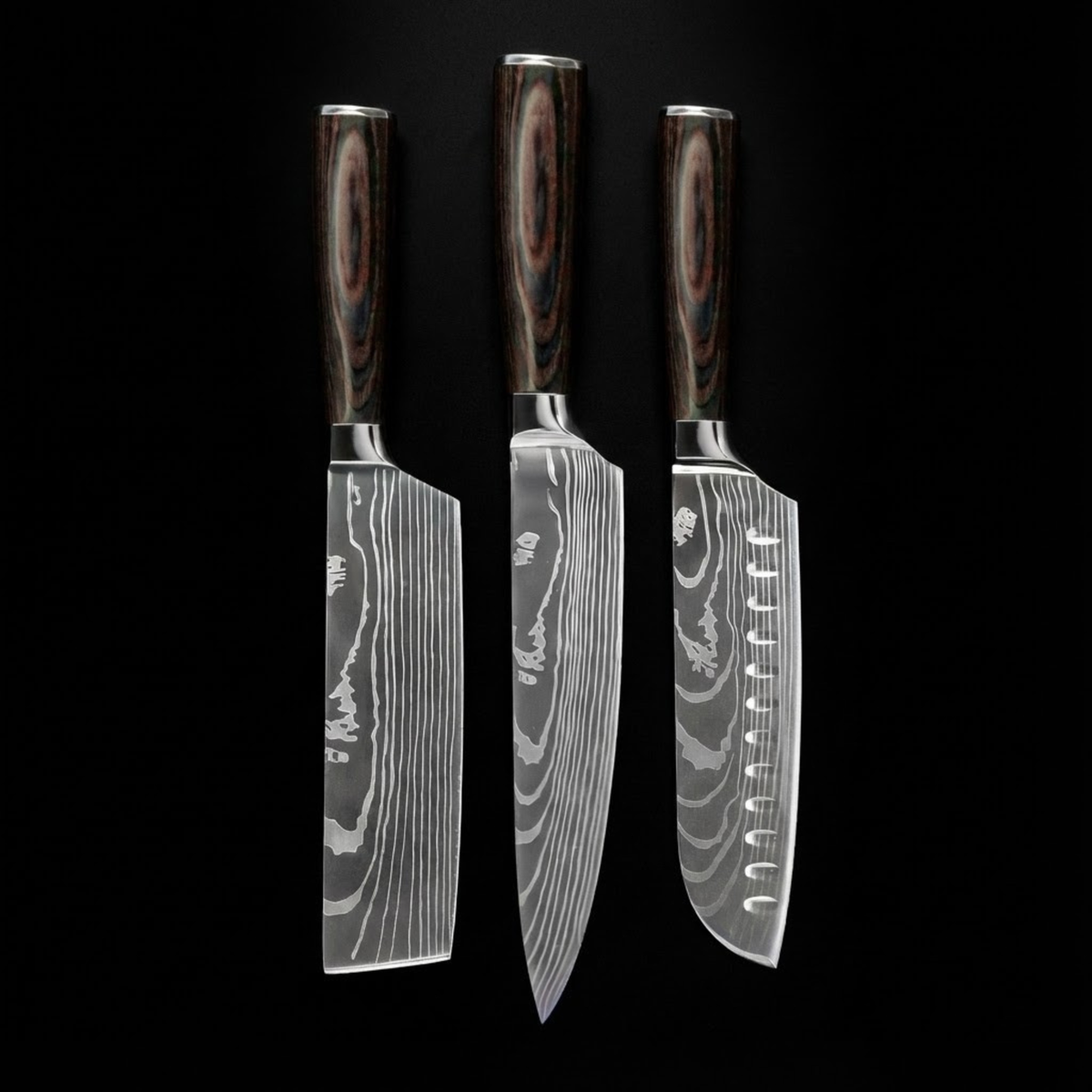 Set de couteaux de style japonais – collection de précision (3 pièces)