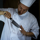 Couteau santoku martelé de style japonais – 18 cm lame de précision