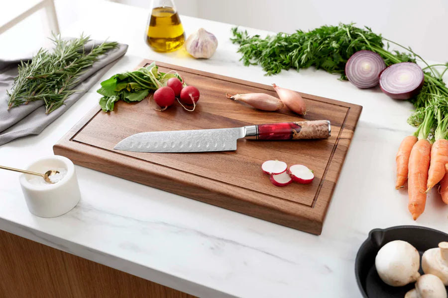 Japanese Damascus Shinku Couteau Santoku – Lame de Précision 6,9 pouces (17,6 cm)