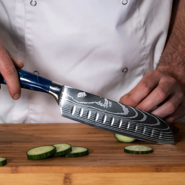 Ensemble de couteaux japonais en damas – Profil équilibré de 8 pièces