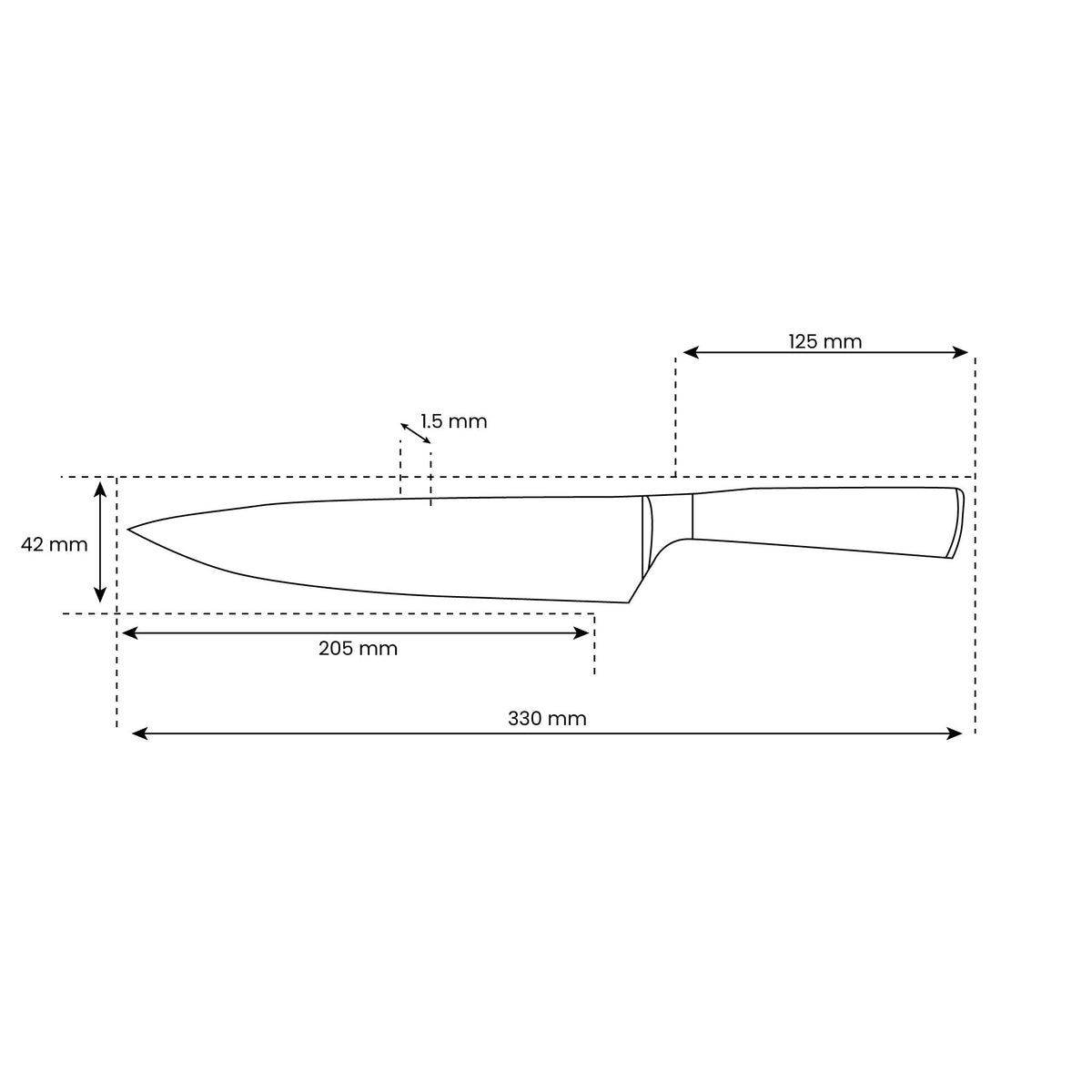 Couteau de chef de style japonais – 20,5 cm lame de précision