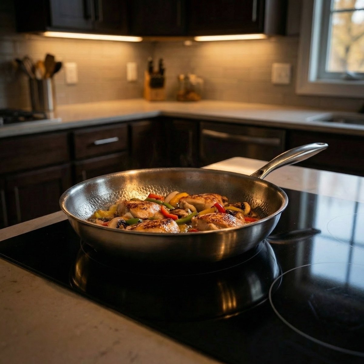 Poêle en titane martelée avec soin