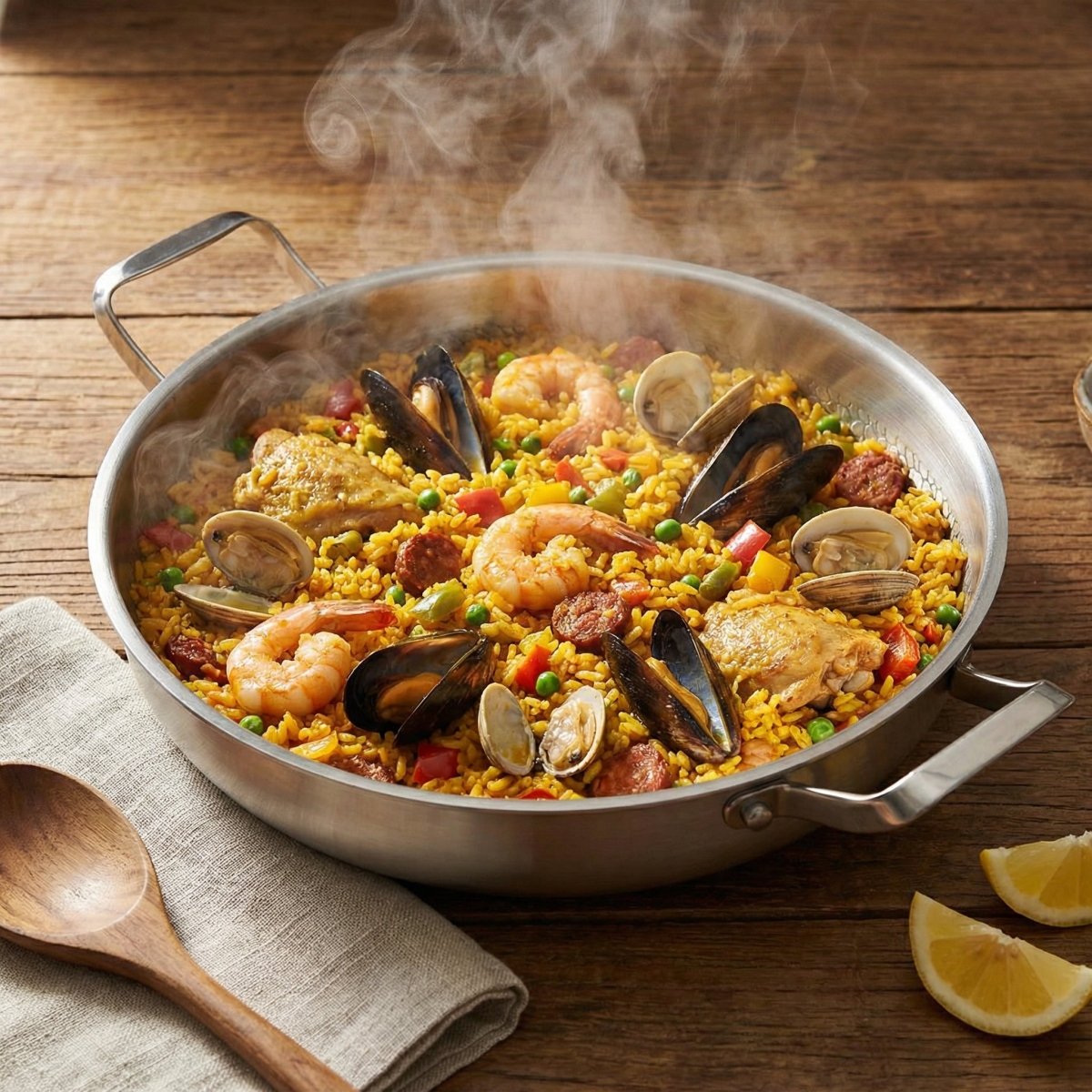 Poêle en titane martelée avec deux poignées