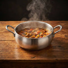 Marmite en titane martelée profonde